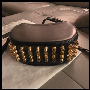 Alexander Wang Black and Gold Crossbody Bag With Gold Hardware
